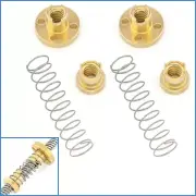 2 Set 3D Printer T8 Brass 4mm Anti Backlash Lead Screw Nut ACME Rod TR8x4 Thread