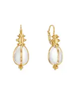 Temple St. Clair 18K Yellow Gold Oval Crystal Amulet Earrings