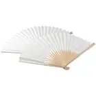 3pcs Silk Fabric Folding Fans White Handheld Fan Foldable Fan Theme Party