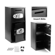 Home Office Security Electronic Digital Steel Safe Black Box &Silver Grey Pannel