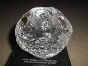Vintage Kosta Boda Ice Snowball Candle Holder W/ Original Box 3” Swedish Crystal