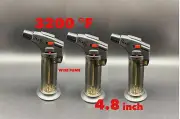 3 Pack jet flame Torch Lighter Gun Windproof butane Refillable 4.8inch 3200 °F