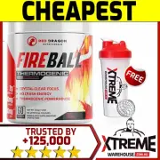 RED DRAGON FIREBALL FAT BURNER 60SRV // THERMOGENIC PRE WORKOUT WEIGHT LOSS OXY