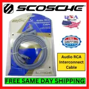 Scosche Audio RCA Cable Interconnect Right Angle Connector Gold Plated 6ft Kit