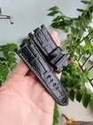 28/24MM Black 100% Genuine Exotic Leather Skin Watch Strap Band AP OFFSHORE 42MM