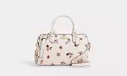 COACH CU272 Rowan Satchel With Ladybug Floral Print Crossbody Bag Chalk Multi