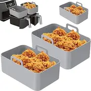 FUYGRCJ Air Fryer Silicone Pot for Ninjas Double Basket, Reusable Pot for Air Fryer, Oven, and Microwave Accessories