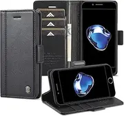 GoshukunTech for iPhone SE 5G 3rd Gen/SE 2020 Case,for iPhone 7/8 Wallet Case,Flip Leather Wallet Cover with Card Holder Cash Pocket Magnetic Closure[ Black ]