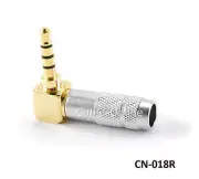 Right Angle Heavy Duty 3.5mm 1/8" Stereo TRRS 4-Pole Gold Male Plug Connector