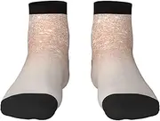 [JBYJBX] Rose Gold Faux Glitter Print Adult Socks Womens Mens Workout Thermal Cozy All-Season Gift Holiday Articles Use