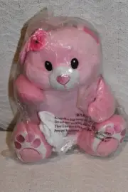 NEW ORIENTAL TRADING CO. PINK PLUSH FLOWER GIRL TEDDY BEAR