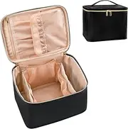Cosmetic Bag Large Travel Make Up Bag for Women Large Portable Makeup Bag Organiser with Divider and Handle Portable Beauty Case for Women, Black, A#