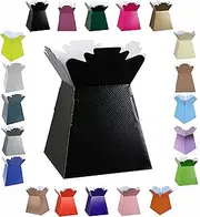 Glossy Vibrant Bouquet, Flower Box/Vase - Transportation Display, Presentation Boxes (2, Black)