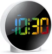 Digital Alarm Clock, Kids Teens Digital Clock Bedside, Large Colorful LED