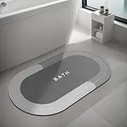 Bath Mat Bath Rugs Non-Slip Bathroom Rugs Super Absorbent Shower Mats Quick Dry Thin Rubber Mats for Bathroom, Washable Shower Floor Mats for Bathtub and Sink (Light Grey 40 x 60 cm)