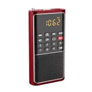 Portable Radio,Small FM Radios Walkman,Pocket Size,Supports USB Flash RED