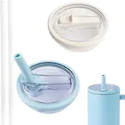 40 OZ 2 Pack Tumbler Flip Straw Lid Replacement fit for Stanley Quencher, Leak Proof Reusable Tumbler Cover for Stanley Cup, Spill Proof and Splash Resistant Cup Tumbler Lids Accessories-blue upgraded