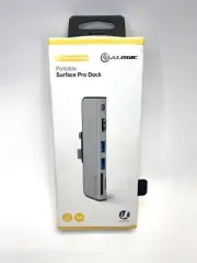Alogic Portable Dock For Microsoft Surface Pro 5 6 Ultra Series Silver 4K @ 60Hz