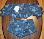 NWT RARE One of a kind Free People Linen Short Set SZ 8