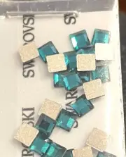 Swarovski 3mm 48p Square Emerald Flat Back Loose Crystal Rhinestone