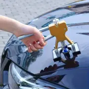Fix Car Dents Instantly - Paintless Body Dent Repair Kit with Puller Tabs & Mats