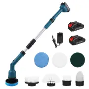 Electric Cleaning Brush 350W 10000mAh Battery 600/1000RPM IPX7 Waterproof with 8 Interchangeable Heads and Extendable Sh