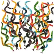 24 Pieces Small Plastic Snakes Realistic Rubber Fake Snake 4 Inch Assorted