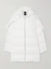[Rick Owens] Rick Owens - + Moncler Cyclopic Oversized Hooded Appliquéd Quilted Shell Down Jacket - White - 0 0 White