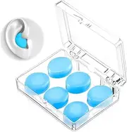 AEIOPRS 6 Pairs Ear Plugs for Sleeping Soft Silicone Earplugs for Noise Reduction Reusable Swimming Earplugs