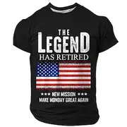 American Independence Day Men's American US Flag T Shirt Short Sleeve T shirt 3D Print Crew Neck Shirt Fashion Daily Basic Street Casual Daily Black Summer Spr