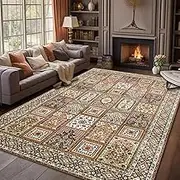 Boho Area Rugs for Living Room, Washable Persian Rug, Non-Slip Vintage Carpet for Bedroom, Indoor Floor Mat Modern Soft Abstract Rugs (Sytle 1, 200 x 300 cm)
