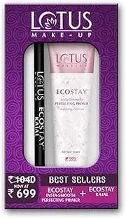 Lotuss Make-up Face & Eye Duo (Ecostay Kajal - Black 1.2g & Ecostay Insta Smooth Perfecting Primer - Transparent 30g) Gift Pack, 31