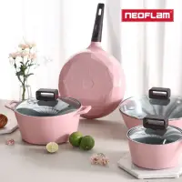 在飛比找momo購物網優惠-【NEOFLAM】韓國製Carat系列粉紅鑽石3鍋組(IH爐
