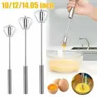 Semi-Auto Egg Whisk Hand Push Egg Beater Stainless Steel Blender Mixer Whisk