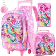 Girls Rolling Backpack With Wheels For School