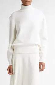 Alaïa Wool Turtleneck Sweater in Blanc Naturel at Nordstrom, Size 4 Us