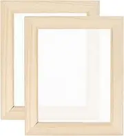 sourcing map 2 Pcs Paper Making Screen Wooden Paper Making Mould 7.1x5.9 Inch Papermaking Frame Kit for DIY Paper Craft Making Cards, Bookmarks