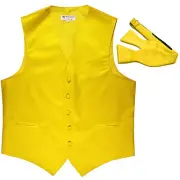 New Men's Formal Vest Tuxedo Waistcoat with free style self-tie Bowtie yellow