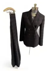NEW Elie Tahari Pant Suit Size 10 Plaid Two Piece Set Double Breasted NEW $796