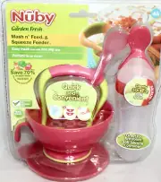 Nuby Garden Fresh Mash N' Feed & Squeeze Feeder Set Ages 4mo+