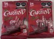 2 BAGS -Carlos V Nestle Milk Chocolate style Stick SUGAR FREE MX Product 28 Bars