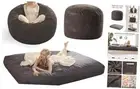 Giant Bean Bag Chair for Adults - 4 in 1 Convertible Beanbag Chairs Folds from