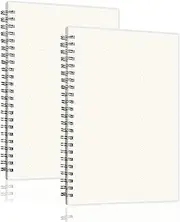 2 Pack B5 Dot Grid Notebook, Lainrrew Dotted Spiral Journals with Transparent Hardcover, 100gsm Thick Dotted Paper, 80 Sheets Per Book, 7.3 x 10"