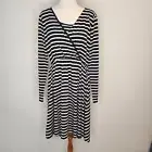 St.Frock Women's size 10 dress, black and white stripe, brand new with tags