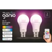 Mirabella 9W 800lm RGB And White Genio Smart Wi-Fi Glass LED BC Light Globe - 2