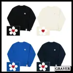 GRAVER FLOWER HEART LOGO SMILE 衛衣 大學T 衛衣 圓領 韓國發貨