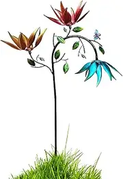 Sunflower Wind Spinners - Sunflower Metal Wind Sculpture, Colorful Modern Garden Decorations | Gorgeous Wind Spinner Metal Sunflower Color Windmill, Cute Wind Sculpture for Courtyards Patio