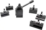 6Pcs AXA Wedge Type Quick Change Tool Post 250-111 Set Lathe Holder For Lathe Swing 6"-12" Steel Material