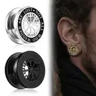 2PCS 316L Surgical Stainless Steel Norse Mythology Ear Gauges Plugs Expander