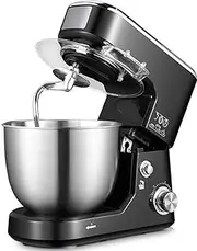 Kneading Machine, Mixer, Electric Vertical Mixer, Stainless Steel Chef Machine 5L Cream Mixer, Kneading Cake Bread Egg Beater,Black